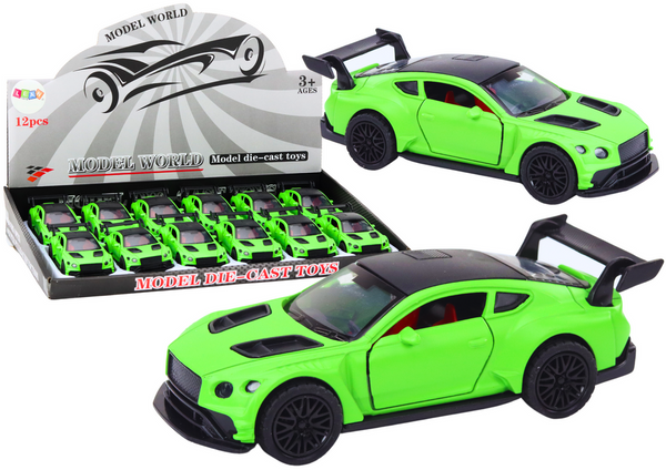 Toy Car Sports Car 1:32 Friction Drive Matte Green