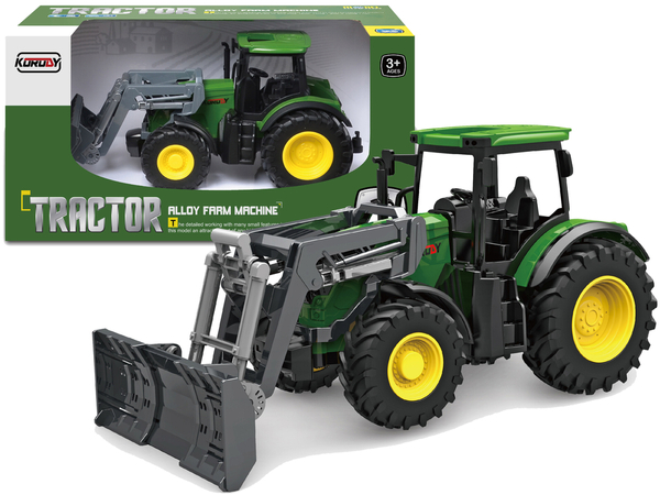 Tractor Green 1:24 Farmer Bulldozer Rubber Wheels