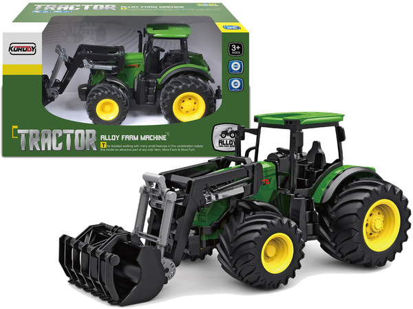 Tractor Green 1:24 Farmer Crocodile Bucket Rubber Wheels