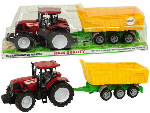 Tractor Red Tipper Truck Yellow Tractor 50 cm