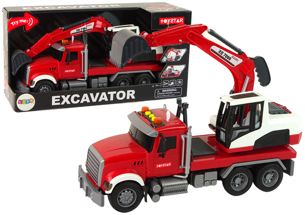 Truck With Excavator Tractor Excavator Sound Lights