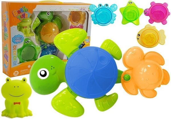 Turtles Bathing Kit Starfish Plastic Waterfall