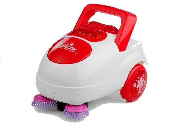 Vacuum Cleaner Plays Lights White and Red Handle