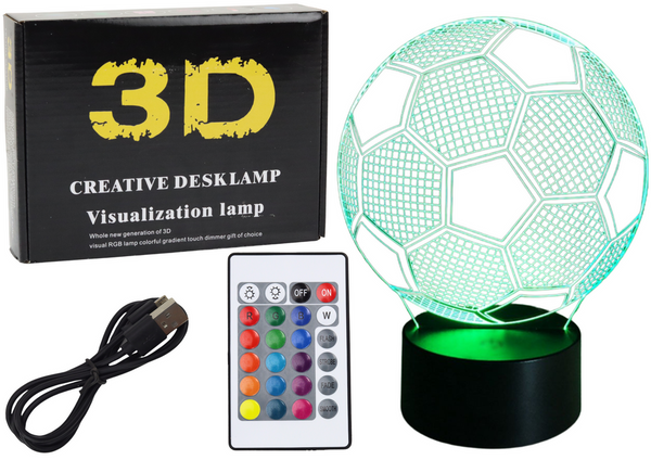 Wireless Lamp Statuette Ball 3D LED Remote Control