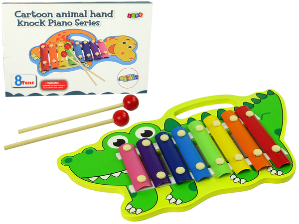 Wooden Crocodile Cymbals for Kids Colourful 8 Tones