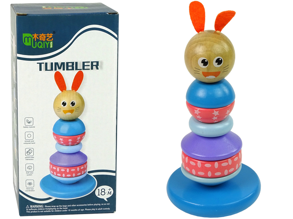 Wooden Educational Pyramid Rabbit Balancing Tower