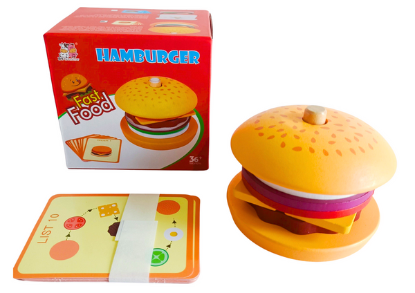 Wooden Hamburger 8 El Cards With Recipes 10 Pcs