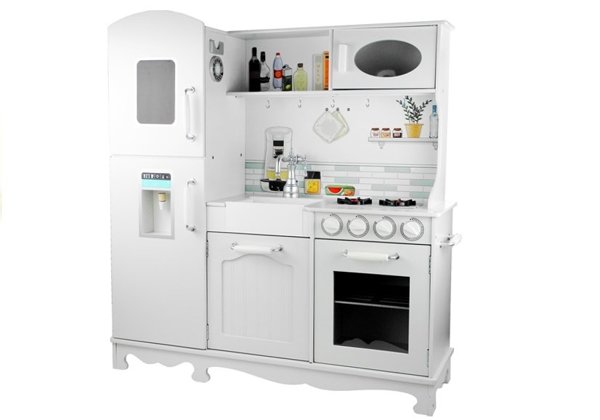 Wooden Kitchen Nela White - With Fridge And Oven