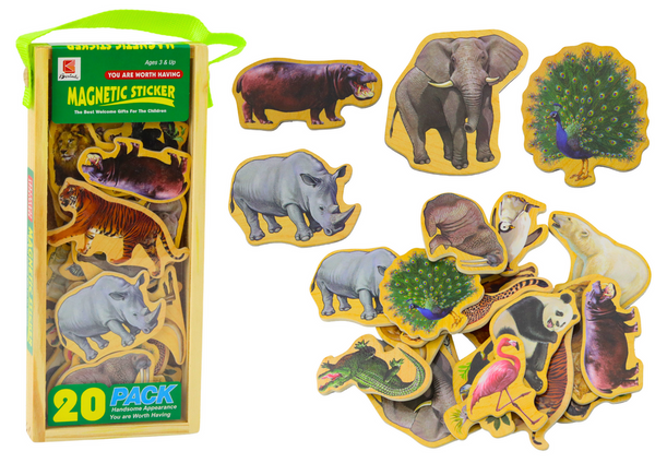 Wooden Magnets Wild Animals Safari 20 pieces