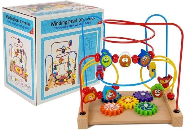 Wooden Maze with Beads Fruits