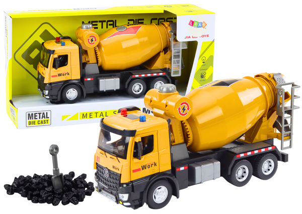 Yellow Concrete Mixer Truck, Friction Drive, Light and Sound