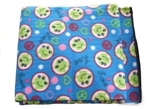Picnic Blanket 150x180 Blue Cute Animals Pattern Frogs