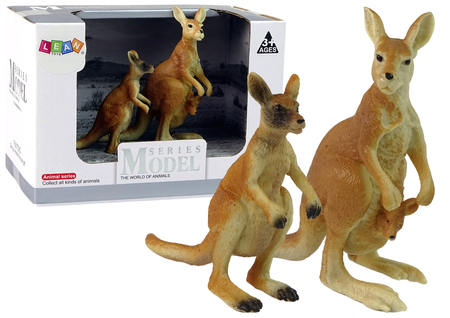 2er-Set Figuren Känguru mit zwei Jungtieren  Serie Tiere der Welt