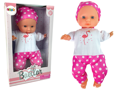 Babypuppe Rosa Gepunkteter Pyjama 30 cm
