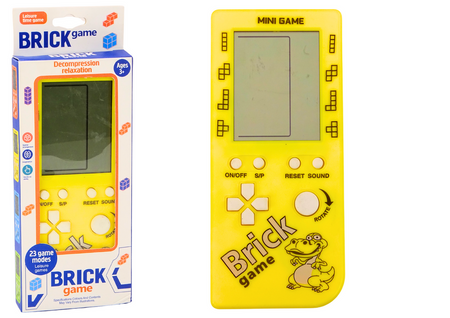Elektronisches Konsolenspiel Tetris Brick Game 23 Levels Gelb