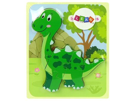 Hölzerner Isanosaurus grüner Dinosaurier-Puzzle