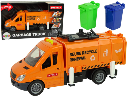Müllwagen mit Reibungsantrieb Soundeffekte Orange