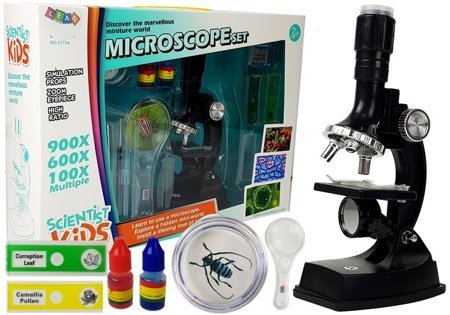 Pädagogisches Mikroskop für Kinder für einen kleinen Wissenschaftler 900x 600x 100x