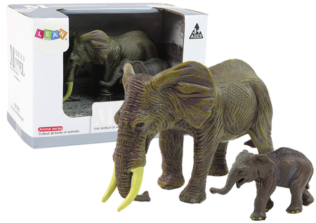 Satz mit 2 Elefantenfiguren  Elefant mit Elefant aus der Serie Tiere der Welt