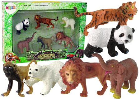 Set mit 6 Wildtierfiguren  Tiere der Welt