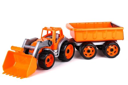 Traktor Planierraupe mit Schaufelanhänger Orange 3688