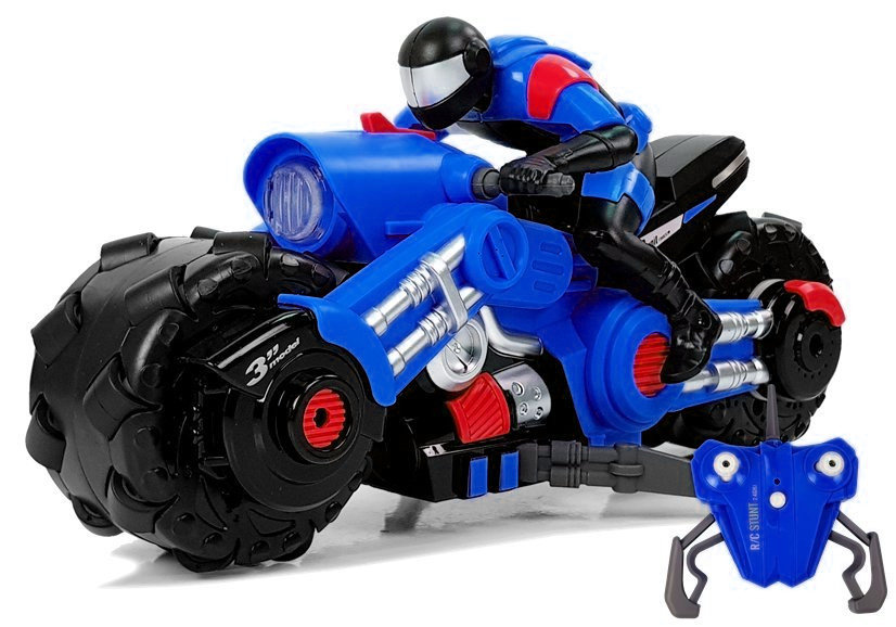Ferngesteuertes Drift-Motorrad Blau mit Batterien 1:10 2,4 GHz