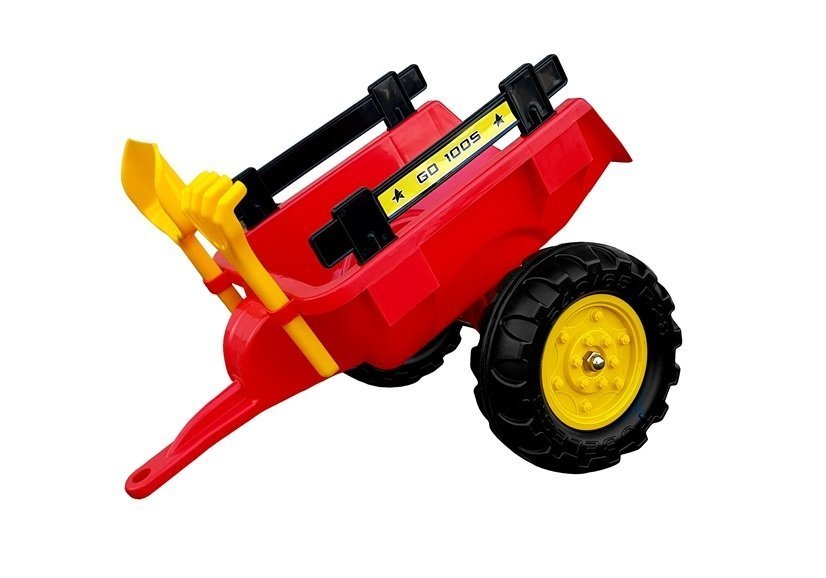 Traktor mit Anhänger ca 41 cm rot 