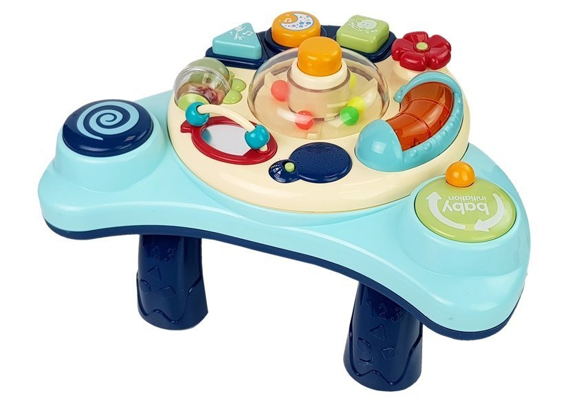 Interaktiver Babytisch | Spielzeug Blau | Für \\ Musik Tiergeräusche Babys