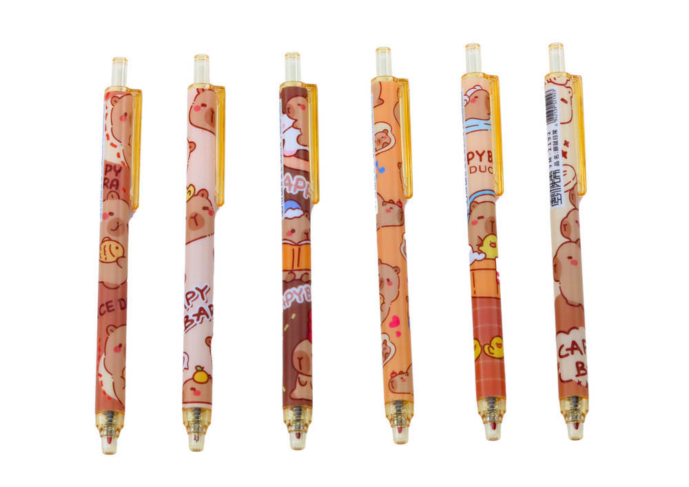 MEIJINMEIYU Capybara Stifte Set - 12 Kugelschreiber + 12 Bleistifte + Sticker