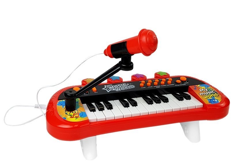 Musikinstrumente | Klavier Spielzeug Tastatur | USB-Mikrofon Tasten 24 Rot \\