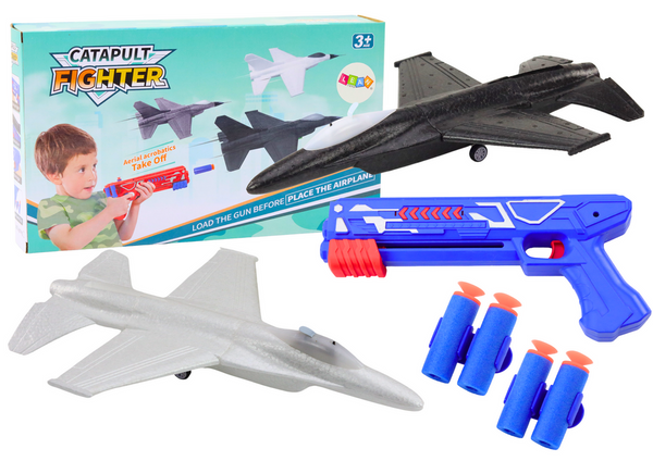 2in1 Dart Gun Flugzeugwerfer Blau