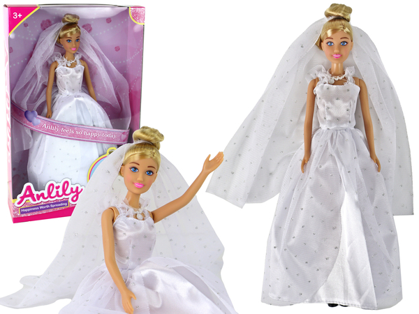 Anlily Bride Doll Weißes Hochzeitskleid