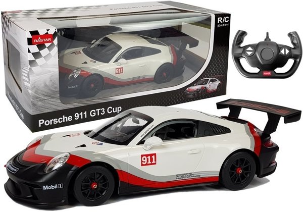 Auto R/C Porsche 911 GT3 CUP Rastar 1:14 Weiß
