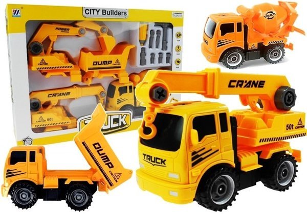 Autos Set Betonmischer Kipper Kran Bagger Schraubenzieher Spielzeug Fahrzeugen