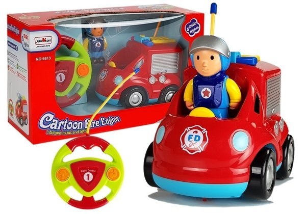 Baby R/C Feuerwehrauto mit Lenkrad mit Fernbedienung Rot