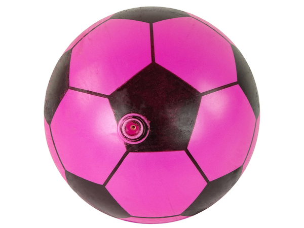 Ball aus rosa schwarzem Gummi, groß, 23 cm, leicht