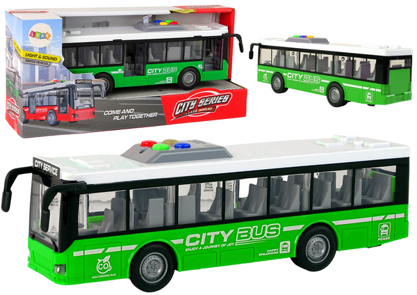 Batteriebetriebene Buslichter, Geräusche, Reibungsantrieb, Green, 1:16