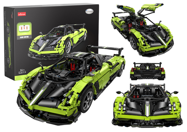 Bausteine ​​Auto RC Rastar 1:8 Pagani Huayra BC Grün 2896 Elemente