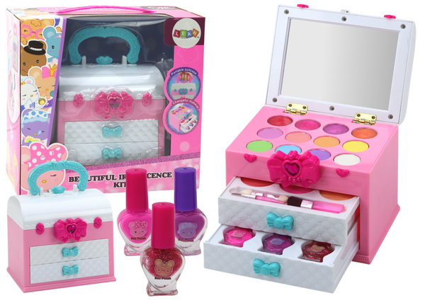 Beauty-Set im Etui Shadows Lip Gloss Roses Nagellack