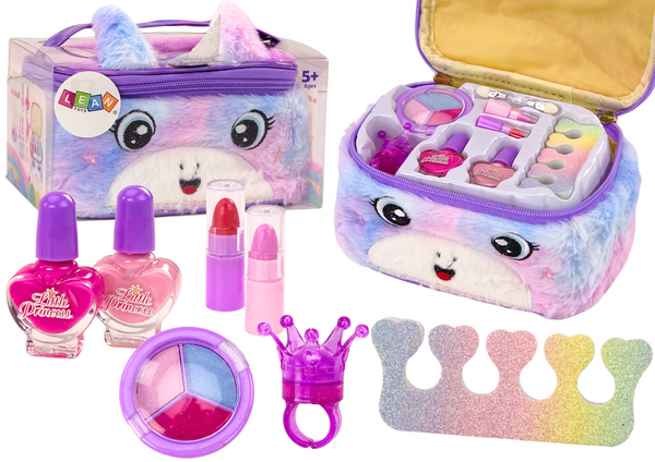 Beauty-Set in Plüsch-Kosmetiktasche, Einhorn-Nagellack-Schatten