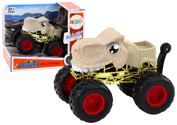 Dinosaurier-Geländewagen mit großen Gummirädern, Beige