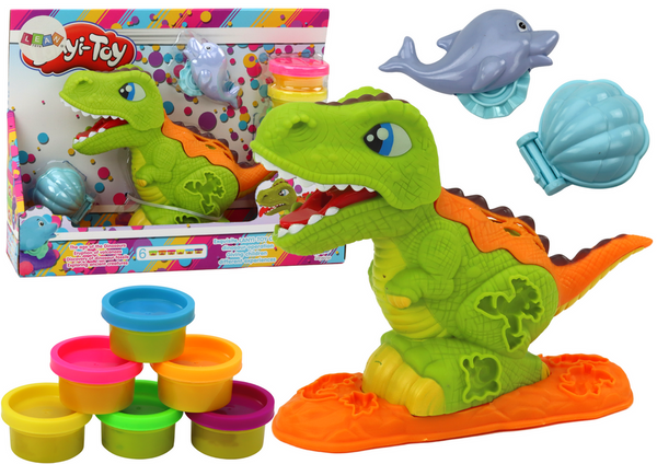 Dinosaurier-Knetmasse-Set, 6 Farben, Delfinformen, Jakobsmuschel