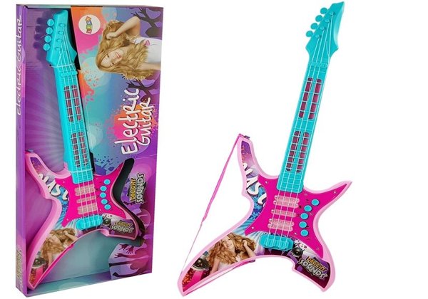E-Gitarre mit Lichtern und Sounds Pink 62cm