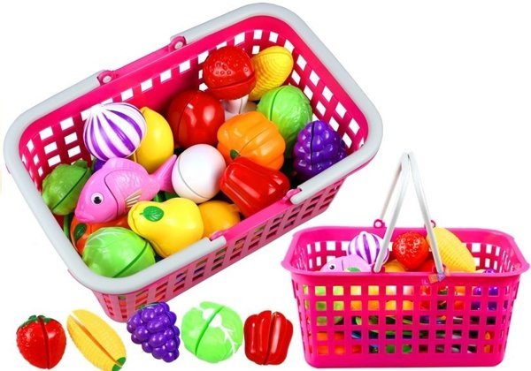 Einkaufskorb mit Obst und Gemüse Set künstliche Lebensmittel Spielzeug 