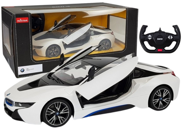 Ferngesteuerter Sportwagen R/C BMW i8 Rastar 1:14 Weiß