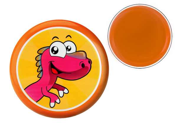 Frisbee-Flugscheibe mit Dinosaurier Orange 20 cm