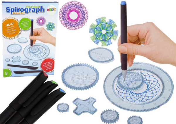 Geometrisches Spirograph-Set, Kreise, Marker, Modelliermasse, 28 El