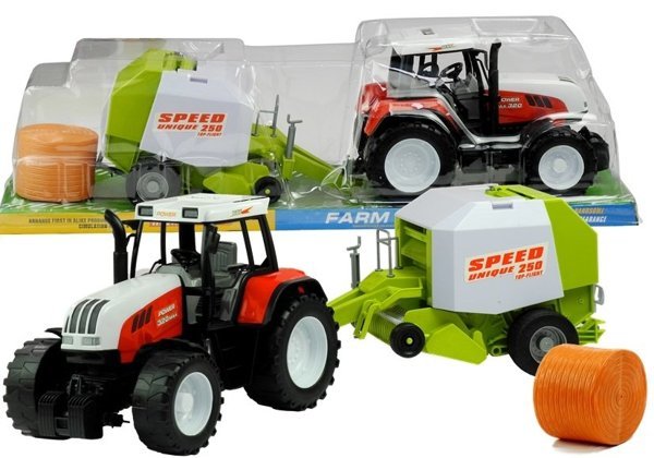 Gigant Traktor Anhänger Set  65cm Rundballenpresse bewegliche Teile Spielzeug