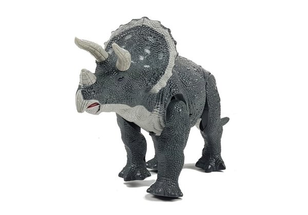 Großer batteriebetriebener Dinosaurier Triceratops Grau