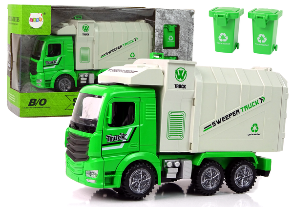 Grüner Müllwagen Umzugscontainer Leuchtende Räder